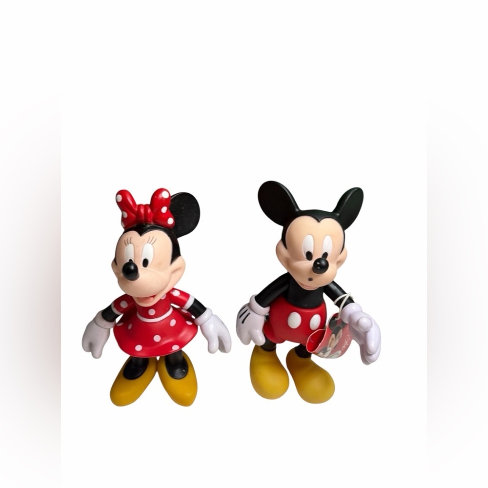 Rare Vtg DISNEY Mickey & Minnie Mouse 7” PVC Posable Figures